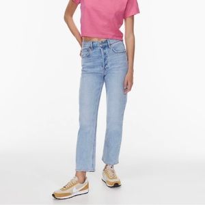 Aritzia Denim Forum Arlo High Rise Straight 28L Blondie Bleu (Size 28)